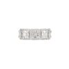 18k White Gold 1.39ctw Mosaic Diamond 5 Station Ring