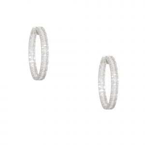 18k White Gold 4.61ctw Diamond Multi-Shape Hoop Earrings