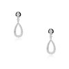 18k White Gold 1.77ctw Round Brilliant Diamond Tear-Drop Shape Earrings