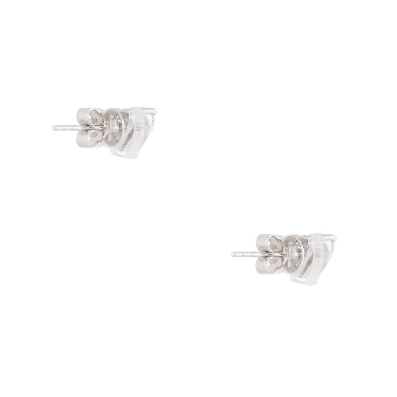 18k White Gold 1.42ctw Diamond Princess Cut Heart-Shaped Earrings