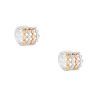18k Tri-Color Gold 1.98ctw Diamond 5-Row Bezel Set Hoop Earrings