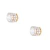 18k Tri-Color Gold 1.98ctw Diamond 5-Row Bezel Set Hoop Earrings