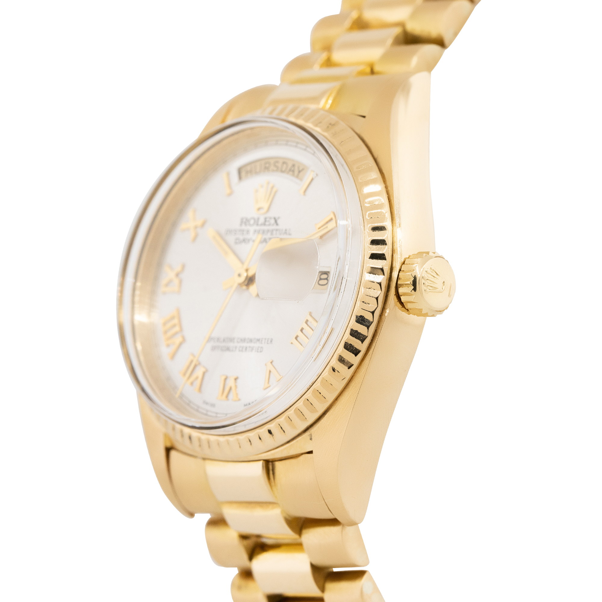 Rolex 1803 Day-Date 18k Yellow Gold Pie Pan Dial Fluted Bezel