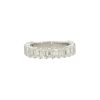14k White Gold 2.92ctw Emerald Cut Diamond 3/4 Wedding Band