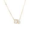 18k Yellow Gold 0.38ctw Mosaic Diamond Square & Cluster Diamond Pear Necklace
