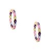 18k Rose Gold 5.38ctw Multi-Colored Gemstone Hoop Earrings