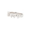 18k White Gold 0.67ctw Baguette Cut Diamond Ribbed Ring