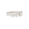 18k White Gold 0.67ctw Baguette Cut Diamond Ribbed Ring