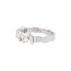 18k White Gold 0.67ctw Baguette Cut Diamond Ribbed Ring