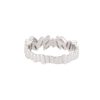 18k White Gold 0.67ctw Baguette Cut Diamond Ribbed Ring