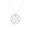 18k White Gold 1.25ctw Pave Diamond Rose Shaped Necklace