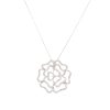 18k White Gold 1.25ctw Pave Diamond Rose Shaped Necklace