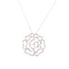 18k White Gold 1.25ctw Pave Diamond Rose Shaped Necklace