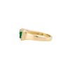 14k Yellow Gold 0.65ctw Emerald & 0.16ctw Diamond Open Ring