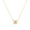 14k Yellow Gold 0.99ctw Princess Cut Floating Diamond Necklace