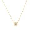 14k Yellow Gold 0.99ctw Princess Cut Floating Diamond Necklace