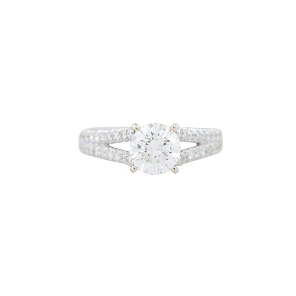 GIA Certified 14k White Gold 1.9ctw Round Brilliant Diamond Engagement Ring
