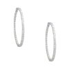 14k White Gold 7.22ctw Round Brilliant Cut Diamond Hoop Earrings 
