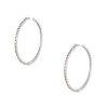 14k White Gold 7.22ctw Round Brilliant Cut Diamond Hoop Earrings 