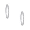 14k White Gold 7.63ctw Round Brilliant Cut Diamond Hoop Earrings
