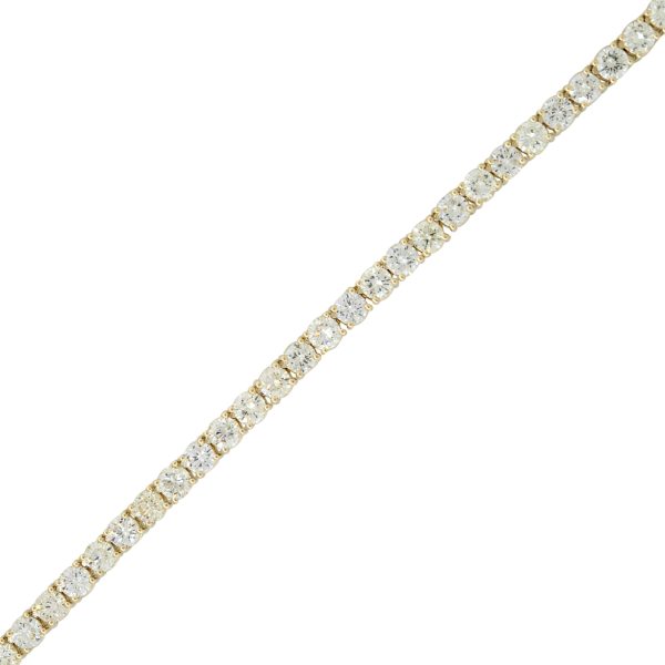14k Yellow Gold 42.15ctw Round Brilliant Cut Diamond Tennis Necklace