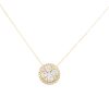 18k Yellow Gold 1.05ctw Cluster Diamond Button Pendant Necklace