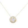 18k Yellow Gold 1.05ctw Cluster Diamond Button Pendant Necklace