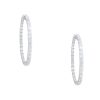 18k White Gold 7.0ctw Emerald Cut Diamond Hoop Earrings