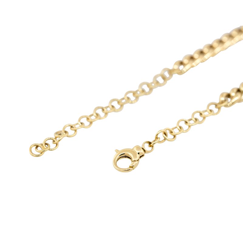 18k Yellow Gold 0.67ctw Pave Diamond Heart on Curb Link Necklace