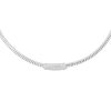 18k White Gold 0.60ctw Diamond Bar Ribbed Collar Necklace