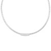 18k White Gold 0.60ctw Diamond Bar Ribbed Collar Necklace