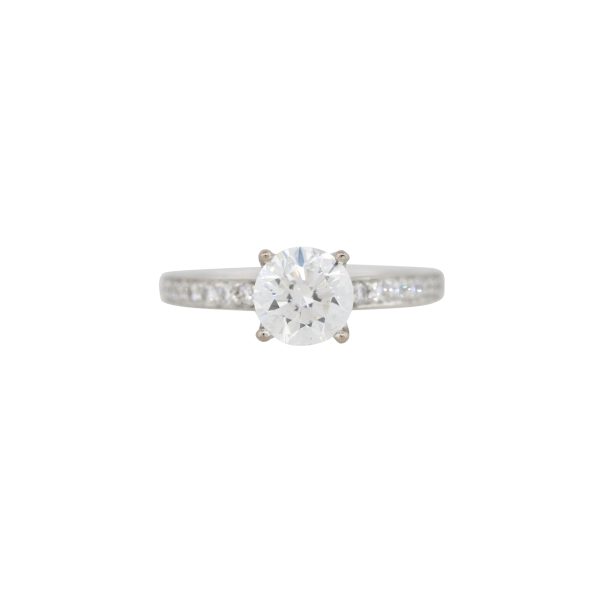 GIA Certified 18k White Gold 1.75ct Round Brilliant Cut Diamond Engagement Ring