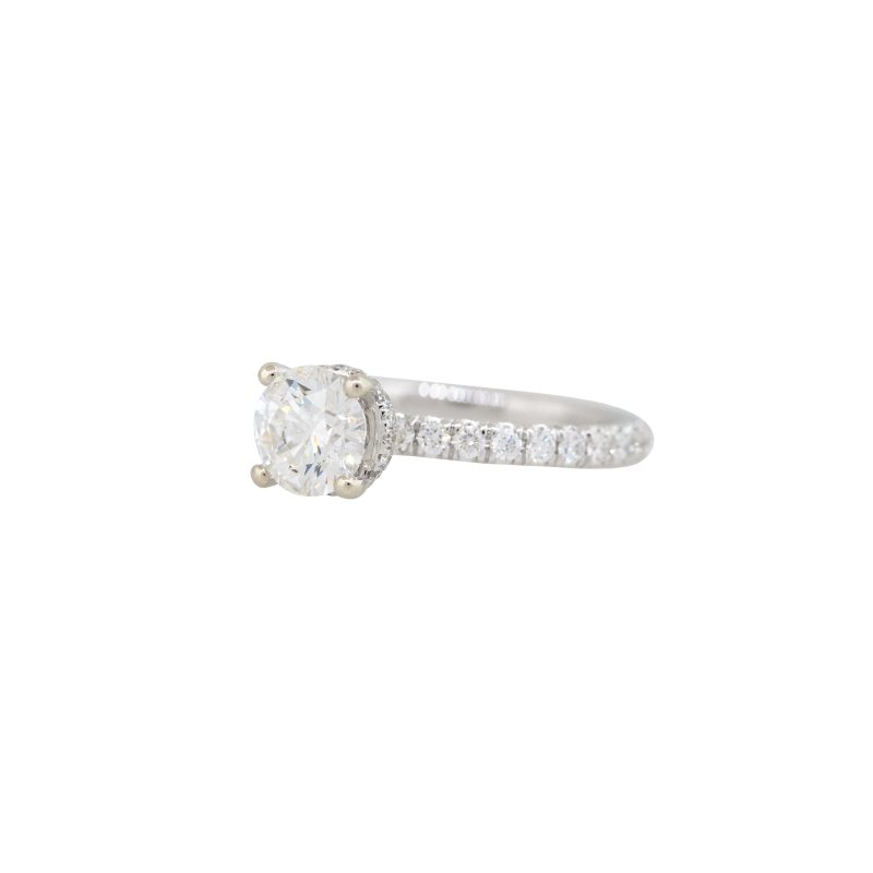 GIA Certified 14k White Gold 1.66ctw Round Brilliant Diamond Engagement Ring