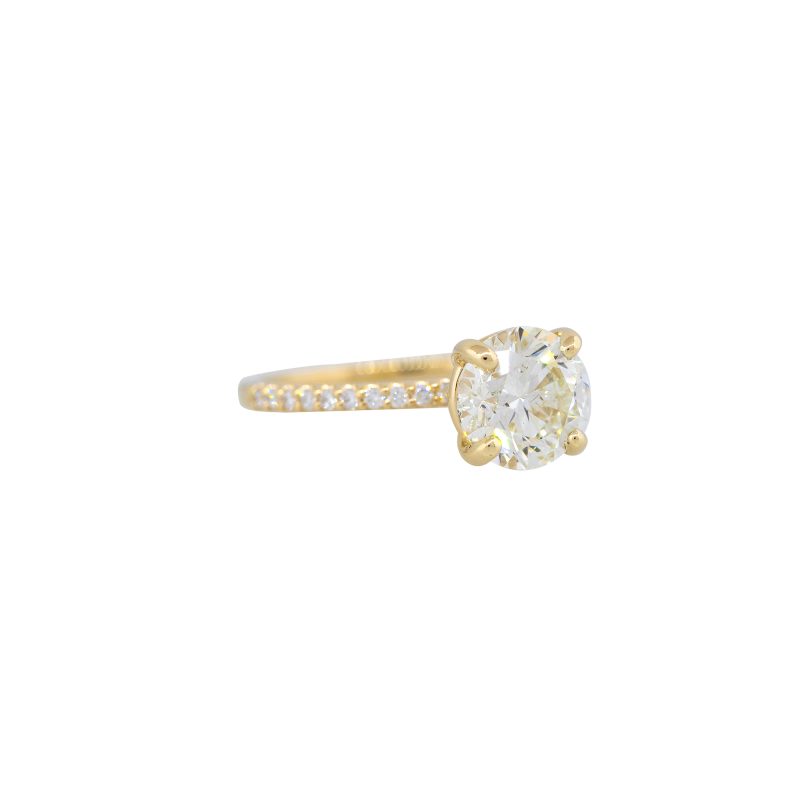 GIA Certified 14k Yellow Gold 2.23ctw Round Brilliant Diamond Engagement Ring