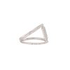 14k White Gold 0.64ctw Round Brilliant & Baguette Cut Diamond Open Split Shank Ring