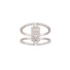 14k White Gold 0.64ctw Round Brilliant & Baguette Cut Diamond Open Split Shank Ring