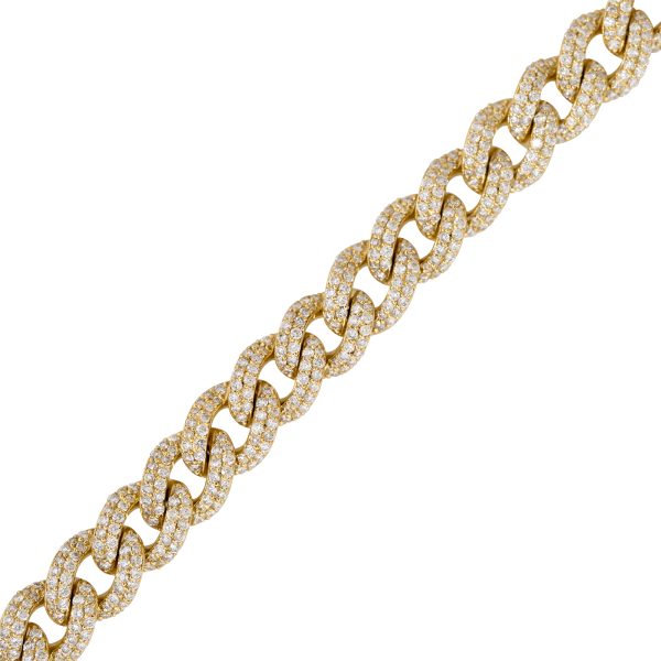 18k Yellow Gold 10.04ctw Pave Diamond Cuban Link Necklace 