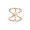 14k Rose Gold 0.92ctw Round Brilliant & Fancy Cut Diamond Center Bar Split Shank Ring