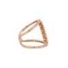 14k Rose Gold 0.92ctw Round Brilliant & Fancy Cut Diamond Center Bar Split Shank Ring
