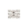 18k White Gold 2.43ctw Pear & Marquise Shape Diamond 3-Row Open Ring
