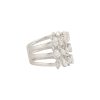 18k White Gold 2.43ctw Pear & Marquise Shape Diamond 3-Row Open Ring