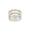 18k White Gold 2.43ctw Pear & Marquise Shape Diamond 3-Row Open Ring