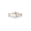 18k White Gold 1.97ctw Baguette & Round Brilliant Cut Diamond Graduated "V" Ring