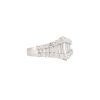 18k White Gold 1.97ctw Baguette & Round Brilliant Cut Diamond Graduated "V" Ring