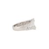 18k White Gold 1.97ctw Baguette & Round Brilliant Cut Diamond Graduated "V" Ring