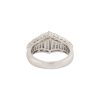 18k White Gold 1.97ctw Baguette & Round Brilliant Cut Diamond Graduated "V" Ring