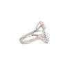 18k White Gold 1.66ctw Pear & Round Brilliant Cut Diamond Triple Heart Bypass Ring