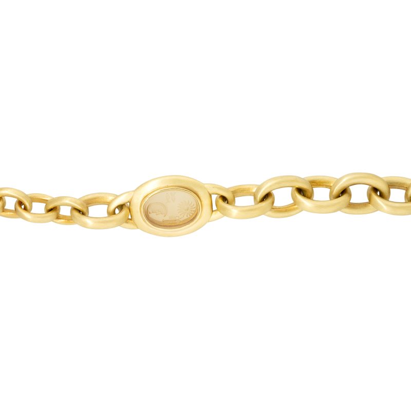 Barry Kieselstein 18k Yellow Gold 0.60ctw Diamond Toggle Large Link Bracelet with Carved Crystal Center 