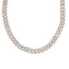 14k White Gold 15.37ctw Pave Diamond Cuban Link Chain Necklace