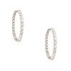 14k White Gold 5.88ctw Round Brilliant Cut Diamond Inside Out Hoop Earrings